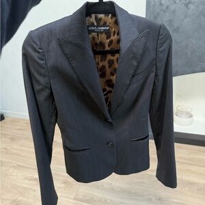 Dolce & Gabbana Black Pinstripe Blazer